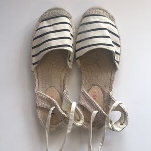 Striped lace up espadrilles